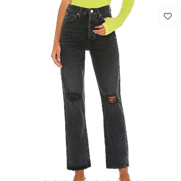 NWT AGOLDE 90'S PINCH WAIST HIGH RISE STRAIGHT - Howl Size 32 - Picture 14 of 15